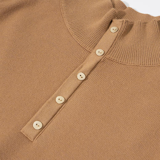 茧墨 法式复古气质灯笼袖半高领毛衣 商品图2