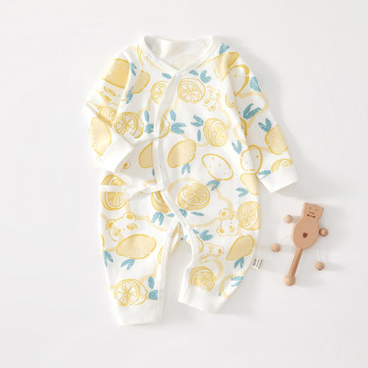 【系绳蝴蝶衣 环保印染 萌趣可爱又健康】新生婴儿蝴蝶衣 初生纯棉无骨哈衣爬服 春秋宝宝秋季衣服 婴儿连体衣-QQ 商品图6