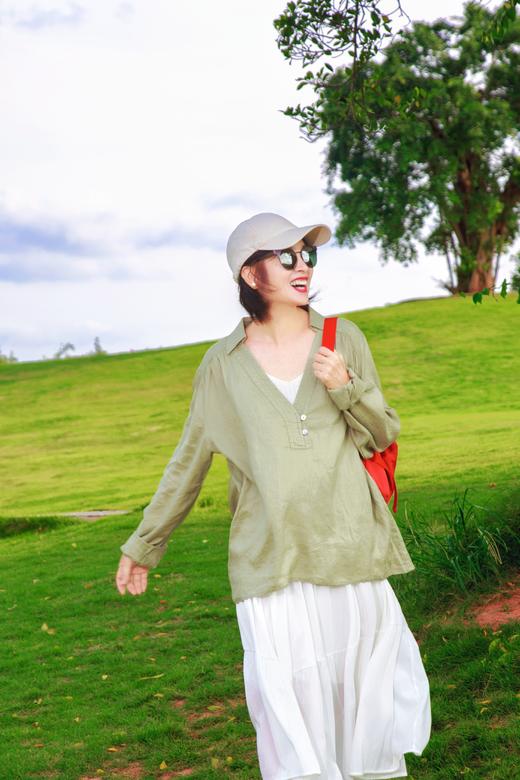 文艺亚麻衬衣 商品图0