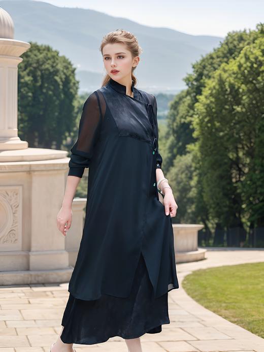 中式拼接连衣裙 商品图2