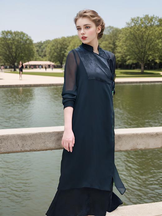 中式拼接连衣裙 商品图1