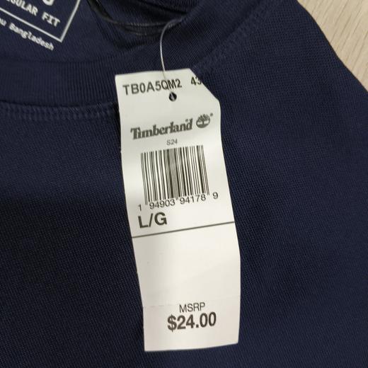 瑕疵Timberland/添柏岚 男士常规版印花小标LOGO透气速干圆领短袖T恤 商品图3