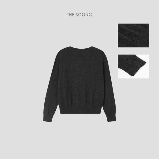 THESOONG/早秋新款48支进口纱线软糯圆领纯色毛针织衫HSMY5009 商品图6