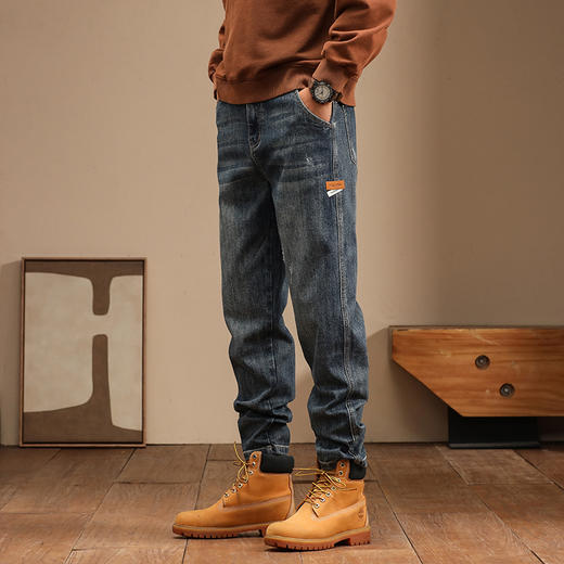 【新款DQ】大依优型大码小脚牛仔裤长裤男舒适休闲简约百搭加肥加大男装潮款 商品图1