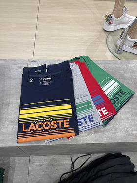 Lacoste/法国鳄鱼 男士夏季圆领撞色速干运动休闲短袖T恤 TH0851