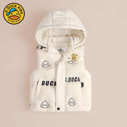 小黄鸭童装男童女童连帽羽绒马甲秋冬宝宝保暖外穿儿童宝宝马夹潮 商品图0