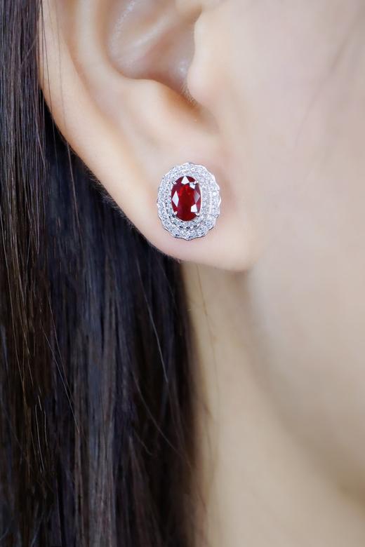 1.49ct 红宝石耳饰 商品图4