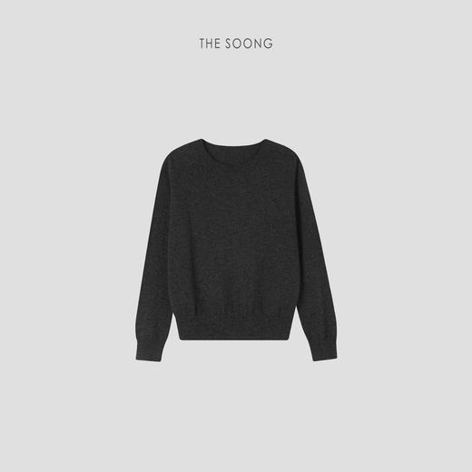 THESOONG/早秋新款48支进口纱线软糯圆领纯色毛针织衫HSMY5009 商品图5
