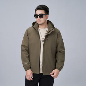 【可拆卸帽】【新款DMH】大依优型大码连帽外套男宽松加肥加大码上衣夹克运动潮流