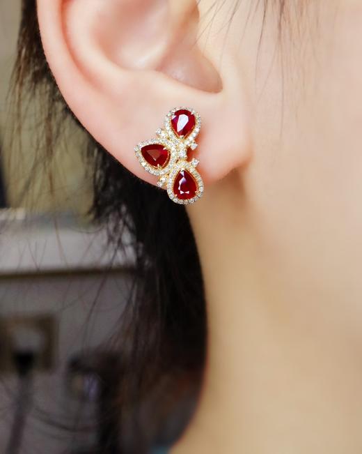 1.85ct 红宝石耳钉 商品图4