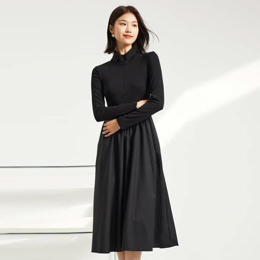 馥迦知性优雅黑色连衣裙 商品图4
