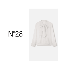 N°28 春款时尚气质小香风长袖百搭系带衬衫8A11C356