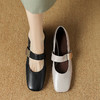 【预售5天】法式复古灰色羊皮粗跟金属扣玛丽珍鞋方头浅口通勤中跟四季单鞋女ASZ&W0297 商品缩略图0