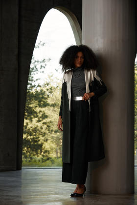 SAFICOO 复古优雅 简约大气 拼接式大衣