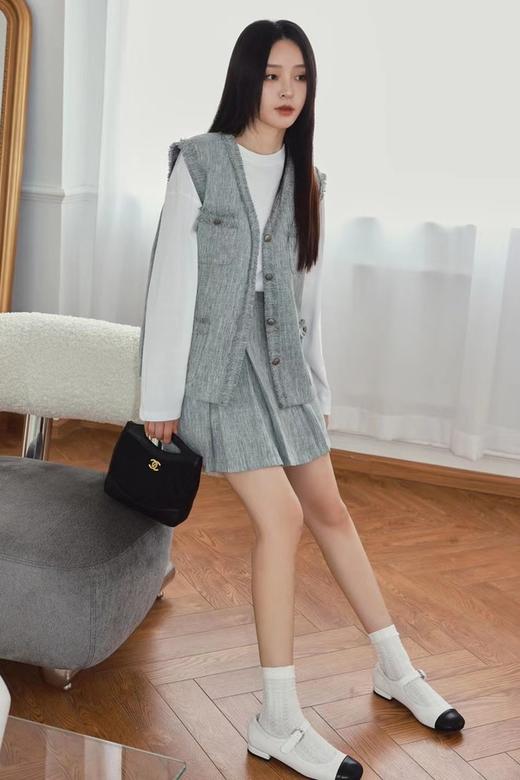 amadella 小香风流苏马甲百褶半裙套装 13818 商品图2