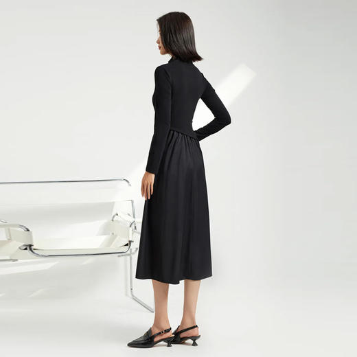 馥迦知性优雅黑色连衣裙 商品图2