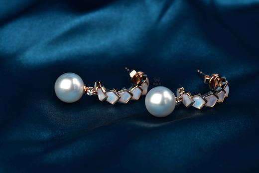 【步步高升】时尚贝母珍珠耳坠-ZZ12404107 商品图2