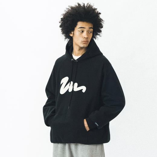 714street美式字母连帽卫衣男女秋季纯色帽衫情侣装重磅宽松上衣 商品图2