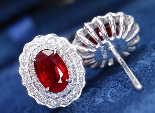 1.49ct 红宝石耳饰 商品图2