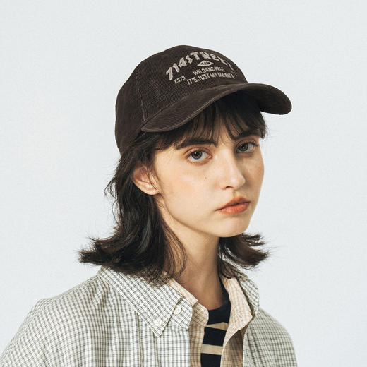 714street夏季新款棒球帽灯芯绒六片帽刺绣logo帽子 商品图1