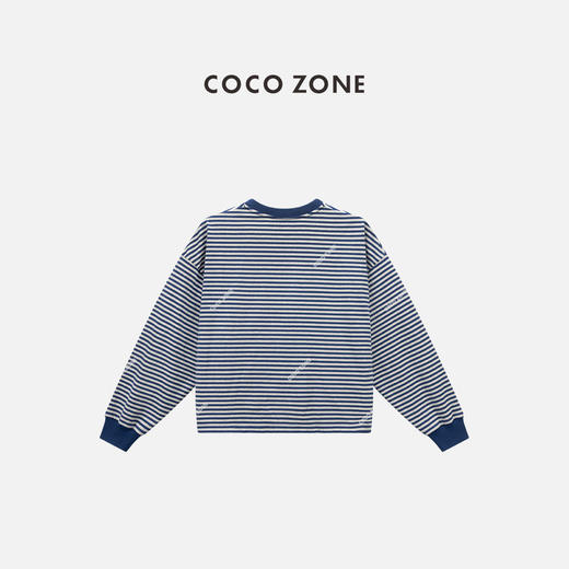COCO ZONE 100棉时尚慵懒风条纹长袖T恤 CC2C1546 商品图1