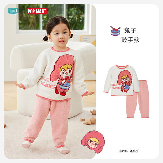 i-baby泡泡玛特联名高蓬松软羽毛纱圆领开襟恒温家居服套装 商品图7