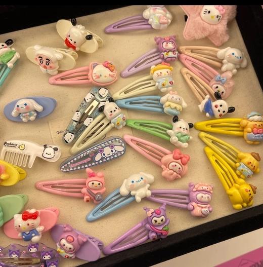 【家居百货】到手足足21件套‼️仅9.9包邮‼️  家里女鹅必入三丽鸥系列儿童小发夹 商品图9