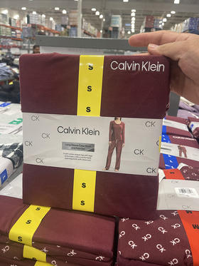 瑕疵Calvin Klein/CK 女士春秋款居家圆领长袖T恤系带长裤睡衣裤套装