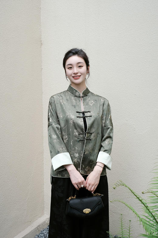 盛唐婧 |真丝宋锦立领对襟外套 商品图6