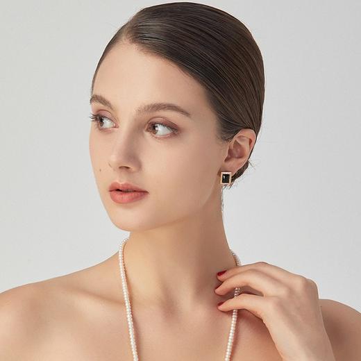 Pearl moments 925银 天然淡水珍珠 黑玛瑙油画珍珠耳环【该商品不支持用券】 商品图4