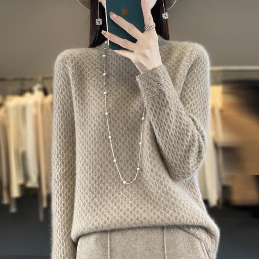 2024秋冬季新款慵懒风法式小众套头针织衫百搭纯色宽松休闲毛衣女 商品图0