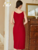 AD红色修身吊带连衣裙女收腰显瘦中长款包臀裙御姐风情万种的裙子 商品缩略图3