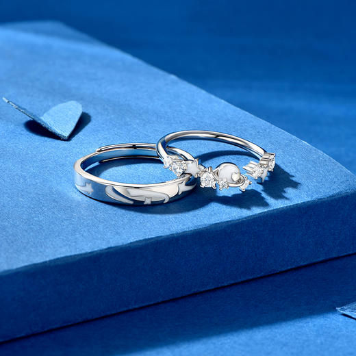 卡蒂罗/KADER 冥王星与卡戎夜光对戒 星河万里闪耀银河ins风可调节发光手饰一对 恋爱频率光年之境配饰 925银 情人节 商品图13