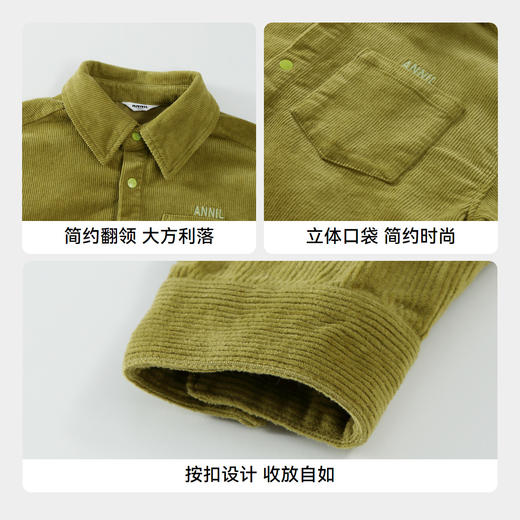 男童复古灯芯绒衬衣长袖上衣安奈儿童装实体店同款AB431565 商品图4