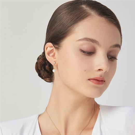 Pearl moments 莫桑石简约珍珠耳线【该商品不支持用券】 商品图1