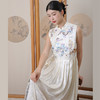 致橡树2024夏季辛苦啊中式刺绣无袖百褶连衣裙S241578 商品缩略图0