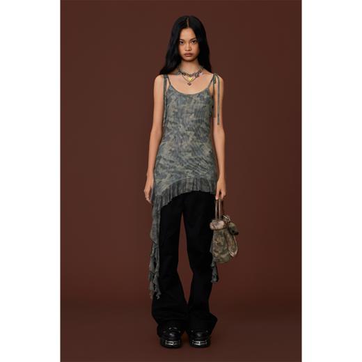 GOODBAI GOODEES迷彩印花不规则下摆吊带裙 商品图0