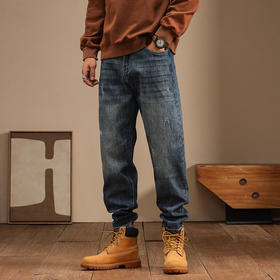 【新款DQ】大依优型大码小脚牛仔裤长裤男舒适休闲简约百搭加肥加大男装潮款