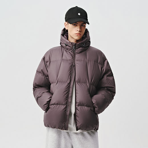 714street科技锁温保暖羽绒外套白鸭绒连帽棉服三防户外羽绒服男 商品图1