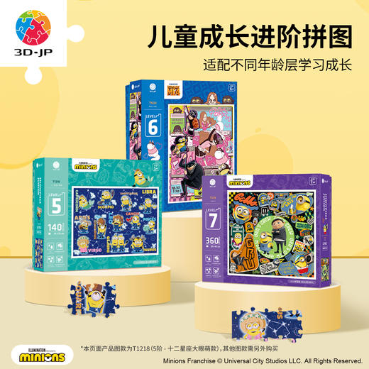 【折扣商品 不退不换】140片5阶 儿童拼图 T1218 十二星座大眼萌 4岁到6岁塑料大块益智玩具 商品图5