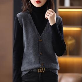 叠穿毛衣马甲女针织开衫无袖外搭春秋季2024年新爆款女装坎肩上衣