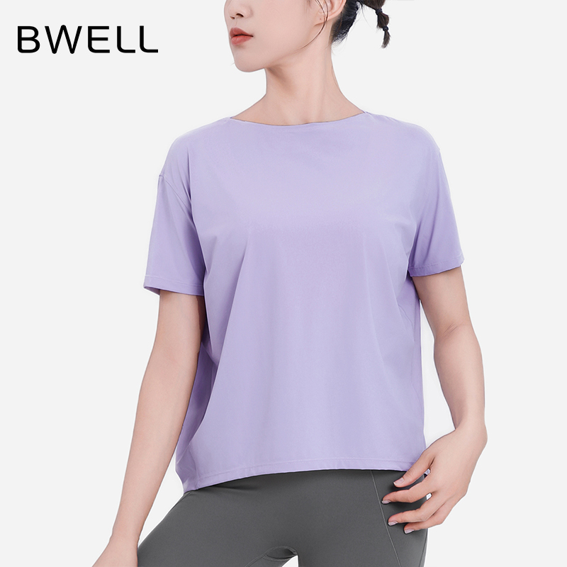 BWELL宽松一字领短袖T恤BWY7670