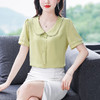 TZF-娃娃领缎面衬衫女装夏季新款时尚洋气减龄上衣气质百搭短袖 商品缩略图1