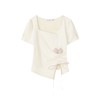 鹿向南「花蝶」气质设计感T恤休闲通勤上衣DC013 商品缩略图0
