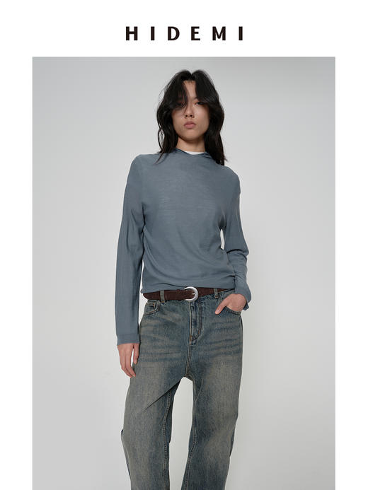 HIDEMI哑光银扣宽版真皮腰带皮带 黑色牛皮/棕色麂皮 商品图3