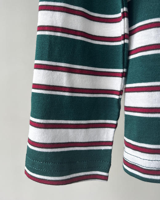 现货 THS8.24-限时 缪家 女士 贴布logo绿色条纹圆领长袖T恤 BH2546 商品图7