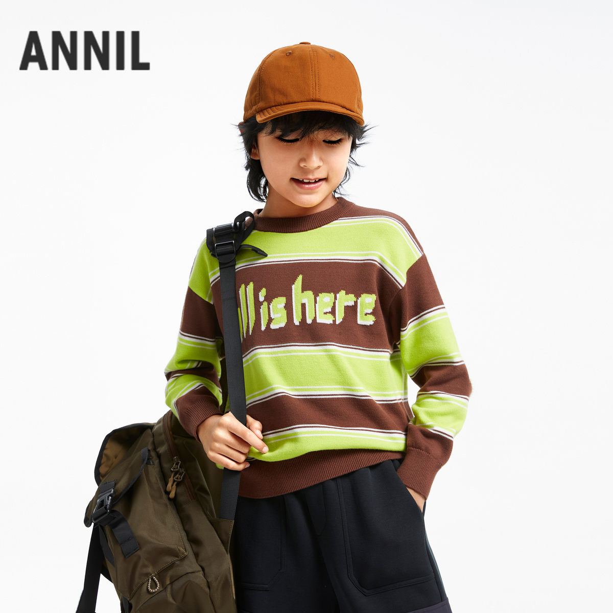 男童全棉条纹毛衣安奈儿童装实体店同款AB434516