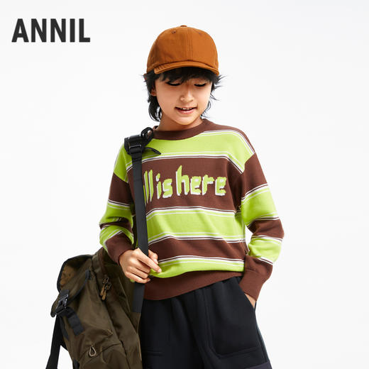 男童全棉条纹毛衣安奈儿童装实体店同款AB434516 商品图0