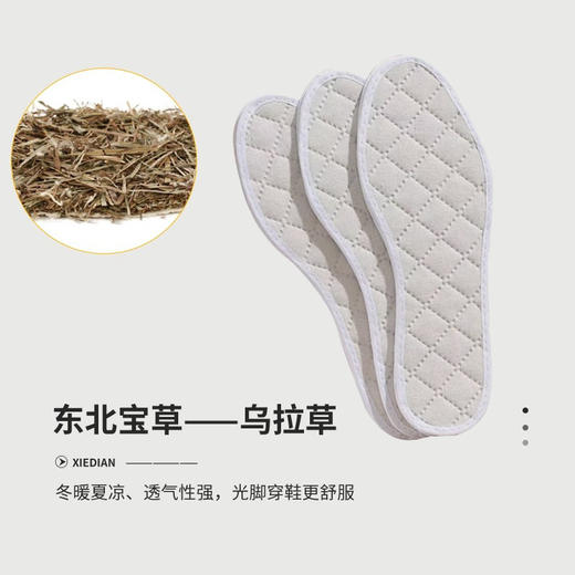 【东北三宝】长白山乌拉草鞋垫2双透气男女士吸汗防臭舒适运动棉布四季养脚夏季 商品图1