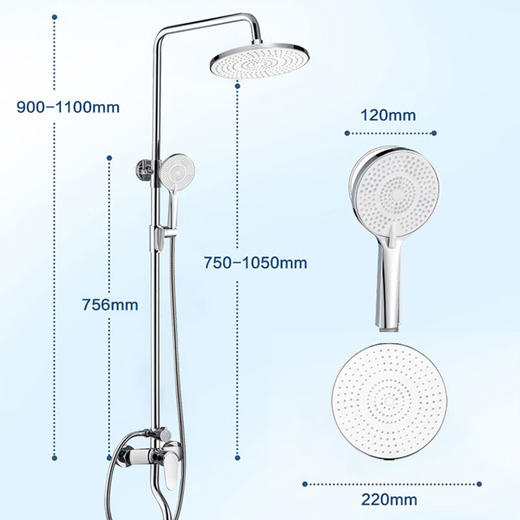 海尔家用淋浴花洒全套装 手持三挡 卫浴淋雨器花洒VH-SL1322 硅胶出水+灵活下出水+大按键滑套 商品图4